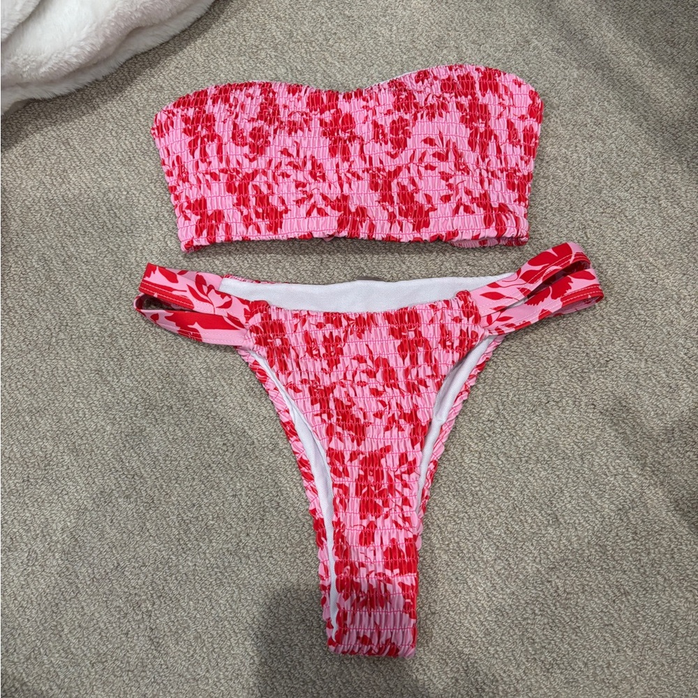 PacSun Red and Pink Bikini Set